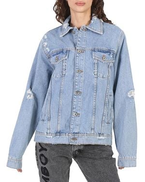 Filles A Papa Ladies Light Denim Trucker Jacket, Tom, Brand Size 0 - Blue