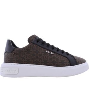 Bally Miky B Monogram Printed Fabric Trainers - Black