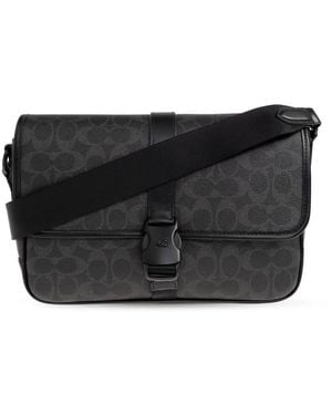 COACH Signature Canvas League Messenger Bag - Black