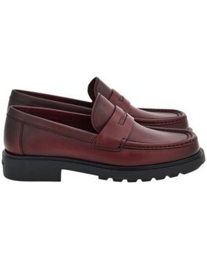 Ferragamo Donny Leather Penny Loafers - Red
