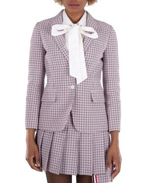 Thom Browne Ladies Small Check Cotton Jacket - Multicolor
