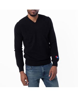 Comme des Garçons Invader Heart V-Neck Jumper - Black