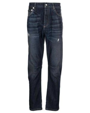Brunello Cucinelli Dark Wash Distressed Denim Jeans, Brand Size 44 (Us - Blue