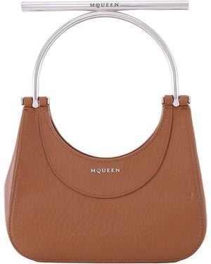 McQueen Chain-Link Crossbody Bag - Brown