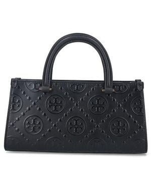 Tory Burch T Monogram Rectangular Tote Bag - Black