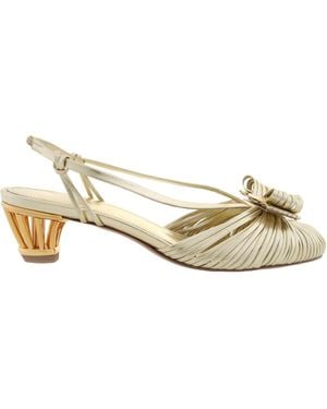 Ferragamo Vara Cage-Heel Slingback Court Shoes - Metallic
