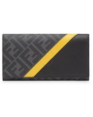 Fendi Diagonal Logo-Print Continental Wallet - Blue