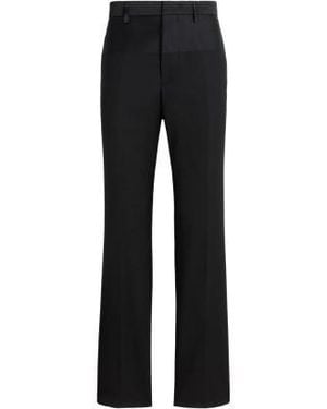 Roberto Cavalli Slim- Fit Tailored Wool Pants, Brand Size 52 (Waist - Black