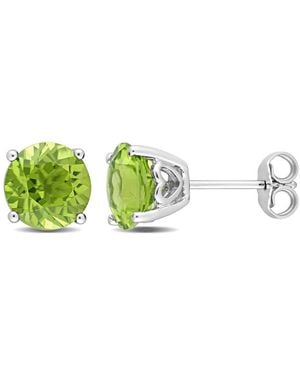 Amour 4 Ct Tgw Peridot Stud Earrings - Green