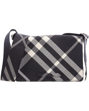 Burberry Check Trench Cotton-Blend Crossbody Bag - Grey
