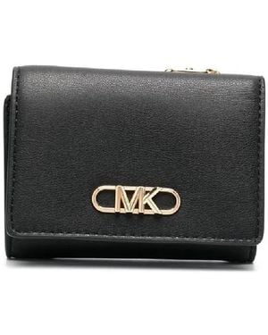 Michael Kors Parker Tri-Fold Leather Wallet - Black