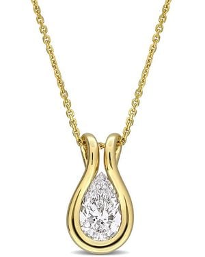 Created Forever 1 1/4 Ct Pear Shape Lab Grown Diamond Pendant With Chain - Metallic