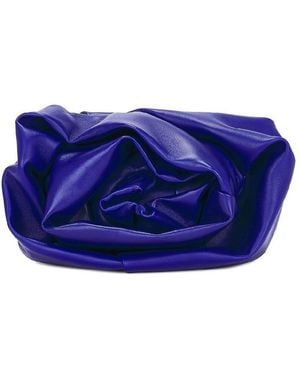 Burberry Rose Motif Leather Clutch - Blue