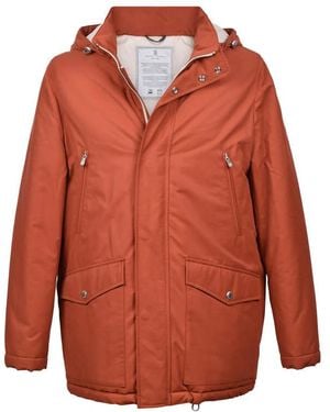 Brunello Cucinelli Rust Cotton Blend Puffer Jacket, Size X-Large - Orange