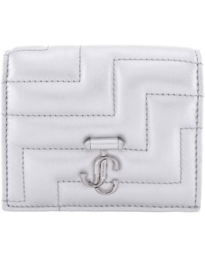 Jimmy Choo Hanne Jc Emblem Leather Wallet - White
