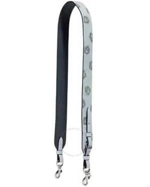 COACH Rose Print Leather Bag Strap - Black