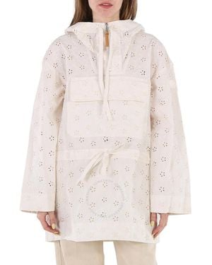 Moncler 2 Genius 1952 Asnen Broderie Anglaise Cape in White