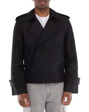 Burberry Double-Breasted Long Sleeved Jacket, Brand Size 46 (Us - Black