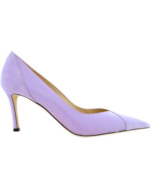 Jimmy Choo Cass 75 Mixed Leather Court Shoes - Purple