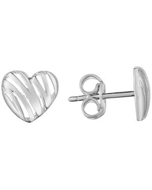 Kylie Harper Ladies 14K 'Scribbled' Heart Stud Earrings - Metallic