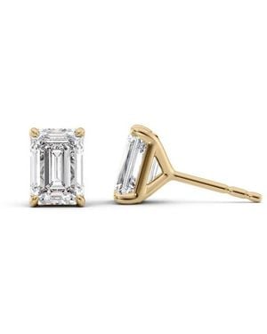 Tresorra 14K 4 Ctw Emerald Cut Lab-Grown Diamond Igi Certified Stud Earrings - Metallic