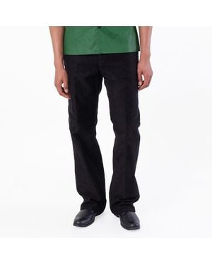 Ferragamo Leather Tab Cotton Moleskin Jeans, Brand Size 48 (Us - Black