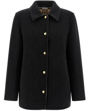 Burberry Wool Overshirt, Brand Size 6 (Us - Black