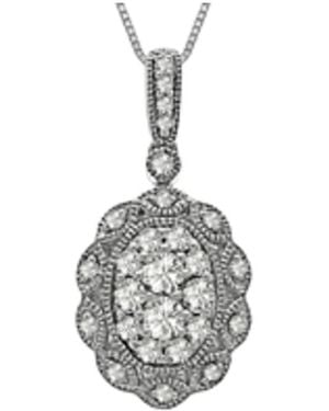 DiamondMuse Diamond Muse 0.36 Cttw 10Kt Oval Diamond Pendant Necklace For - Metallic