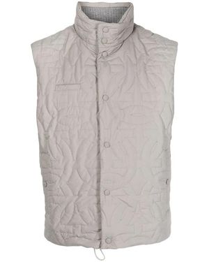 Ferragamo Quilted Funnel Neck Gilet - Grey