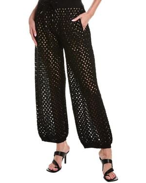 Brunello Cucinelli Open-Knit Trousers, Size Large - Black