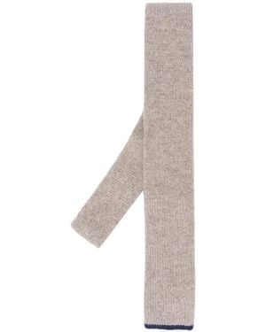 Brunello Cucinelli Sand Knit Tie With Contrast Tip - Natural