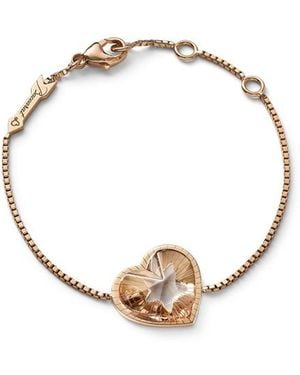 Baccarat 18K Plated On Sterling, Crystal Heart And Star Charm Bracelet 2812903 - Metallic