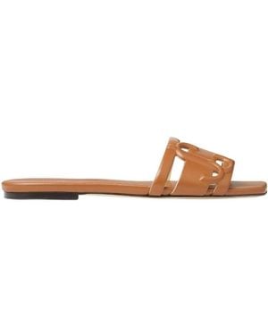 Jimmy Choo Laran Nappa Leather Slides, Brand Size 34.5 Us - Brown