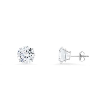 Kylie Harper 10K Petite 4Mm Round-Cut Cubic Zirconia Cz Stud Earrings - Metallic
