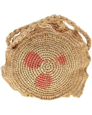 Bonpoint Fina Raffia Shoulder Bag - Metallic