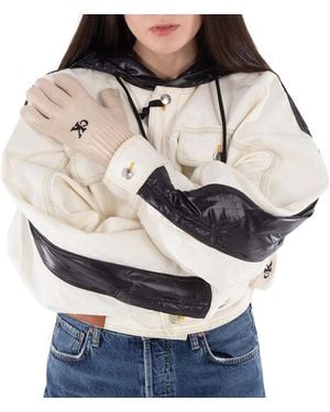 Calvin Klein Logo Embroidered Knitted Gloves - Natural