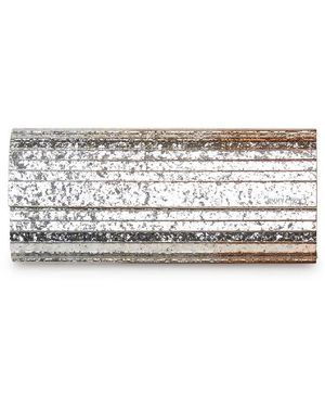 Jimmy Choo Chain Linked Glitter Clutch Bag - Metallic