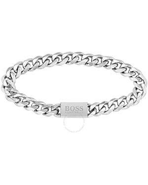 BOSS Stainless Steel Chain Link Bracelet - Metallic