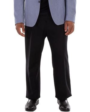 BOSS Straight Waistband Wool Trousers - Blue