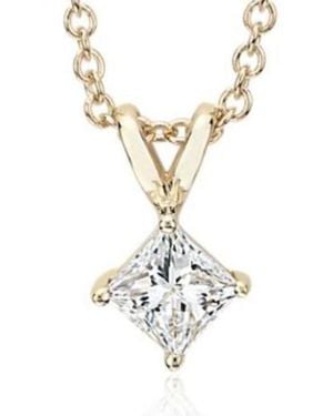 DiamondMuse Diamond Muse 0.33 Cttw 14Kt Double Bale Diamond Pendant Necklace For - Metallic