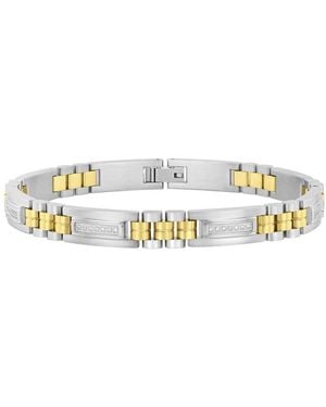 Robert Alton 1/4Ctw Diamond Stainless Steel Link Bracelet - Metallic