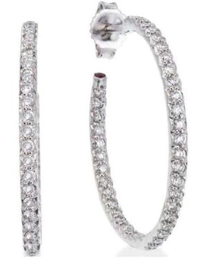 Roberto Coin 18K Diamond Hoop Earrings - White