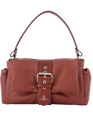 Vivienne Westwood Hazel Treasure Shoulder Bag Burgundy - Red