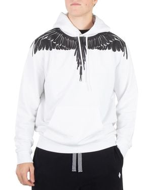 Marcelo Burlon Logo Print Pullover Hoodie - White