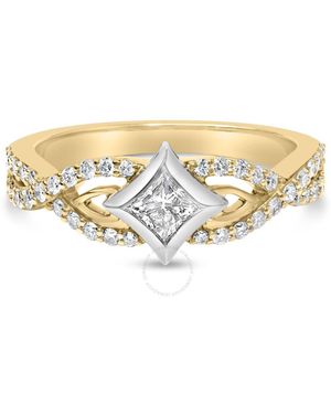 Haus of Brilliance 10K Colour 2/3 Cttw Diamond Kite And Twist Shank Ring (H-I Color,Si2-I1 Clarity) - Metallic
