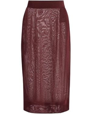 Saint Laurent Sheer Midi Skirt - Purple