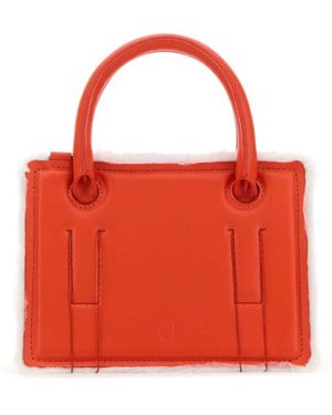 Dentro Coral Leather Mini Otto Handbag - Red