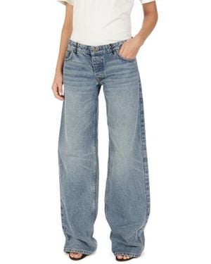 Bally Wide-Leg Cotton Denim Jeans, Waist - Blue