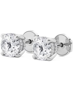 Brilliant Diamond 4 Ctw Round Cut Lab Grown Diamond Stud Earrings - White