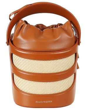 McQueen The Rise Mini Bucket Bag - Brown